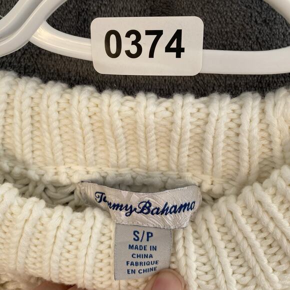 Tommy Bahama zoe stripe cotton crew sweater small nautical preppy fisherman - Picture 2 of 7